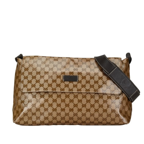 Gucci GG Crystal Shoulder Bag 272350 Beige PVC Leather Women's GUCCI - Picture 1 of 10